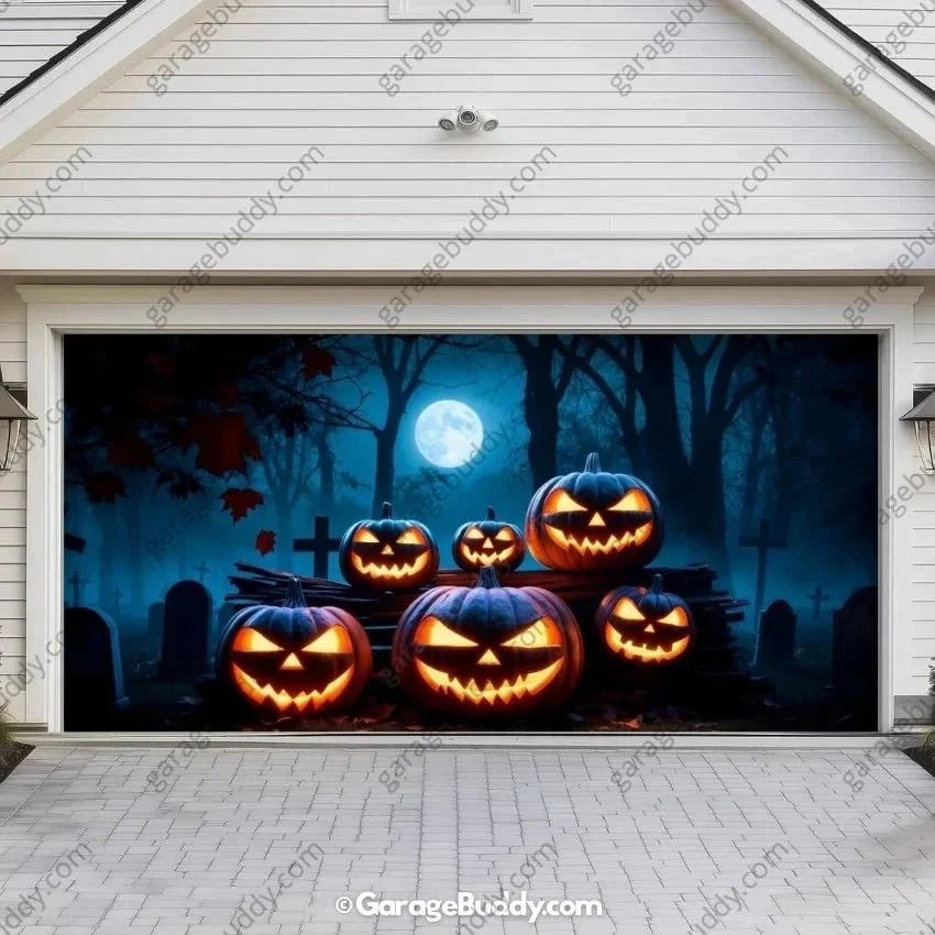 Cursed Pumpkins | Halloween Garage Door Cover - Free Shipping