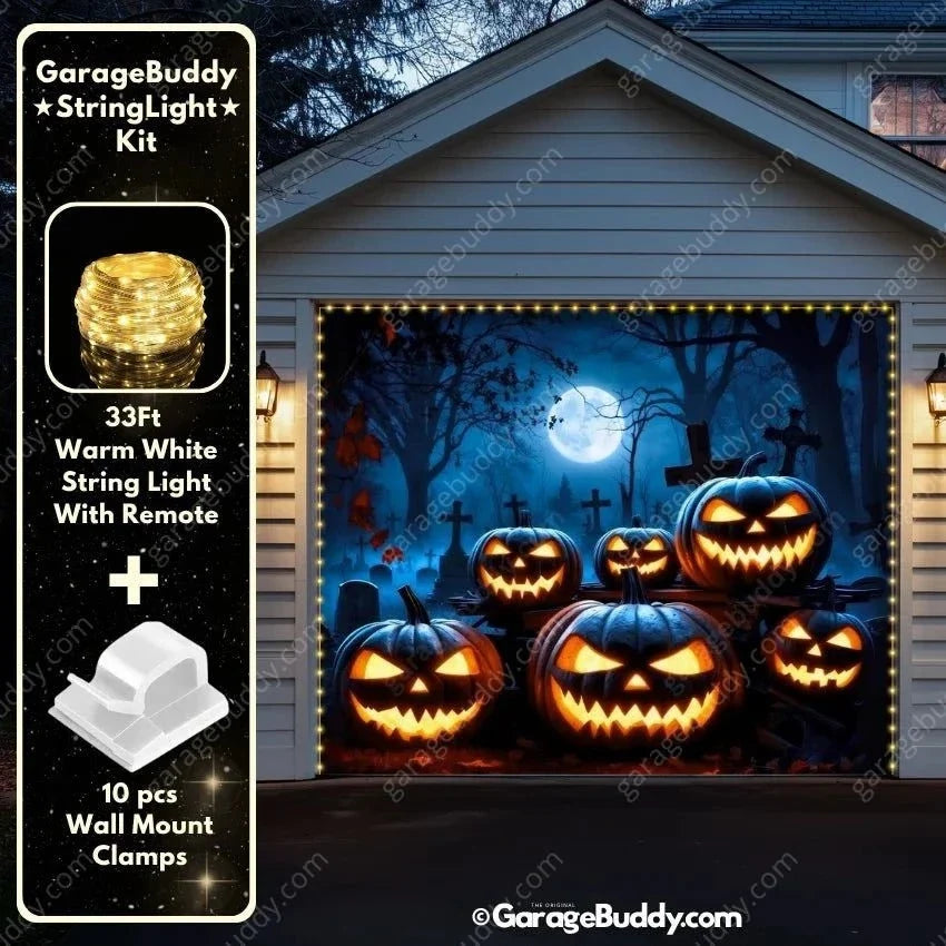 Cursed Pumpkins (Glow) | Halloween Garage Door Cover - Free Shipping