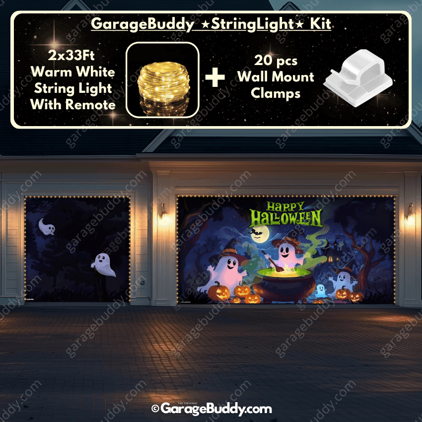 Cute Ghosts | Halloween Garage Door Cover - Free Shipping
