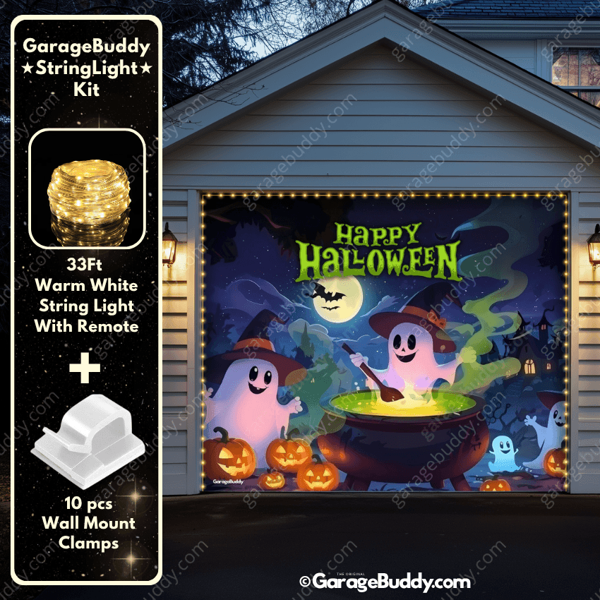 Cute Ghosts | Halloween Garage Door Cover - Free Shipping