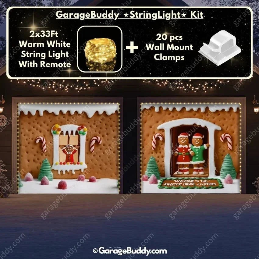 Gingerbread Family | Christmas Garage Door Cover - Free Shipping