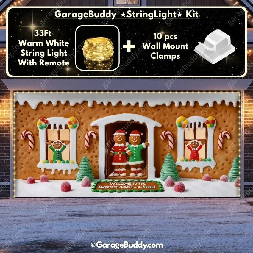 Gingerbread Family | Christmas Garage Door Cover - Free Shipping