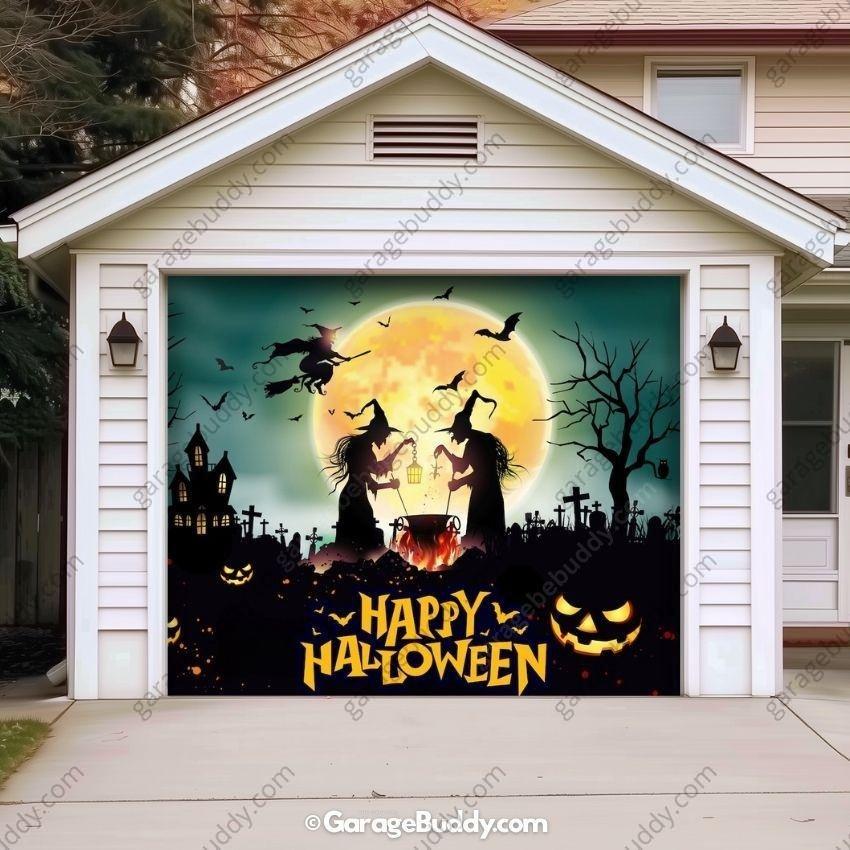 Graveyard Scene | Halloween Garage Door Cover - Free Shipping