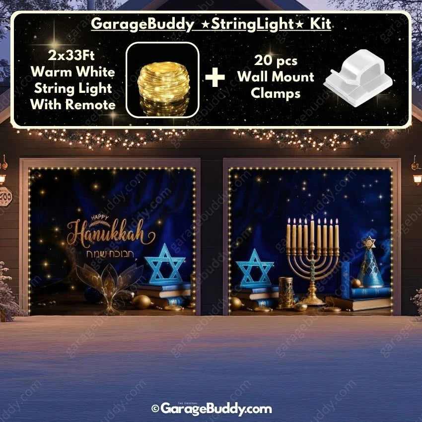 Happy Hanukkah (B) Festive Garage Door Cover - Free Shipping