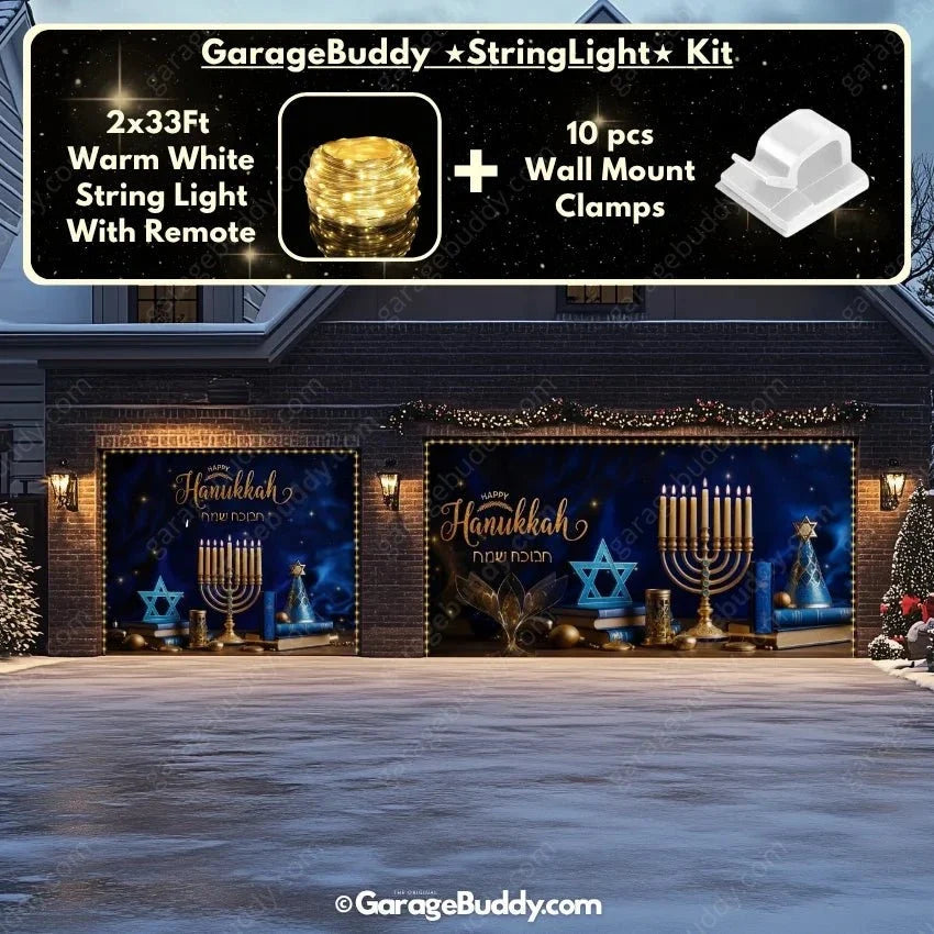 Happy Hanukkah (B) Festive Garage Door Cover - Free Shipping