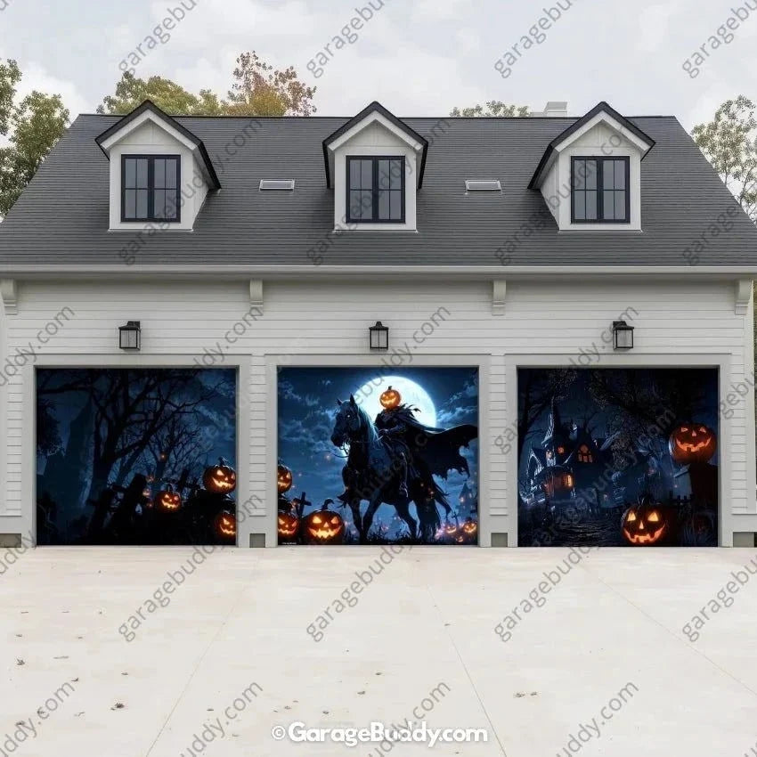 Headless Horseman | Halloween Garage Door Cover - Free Shipping