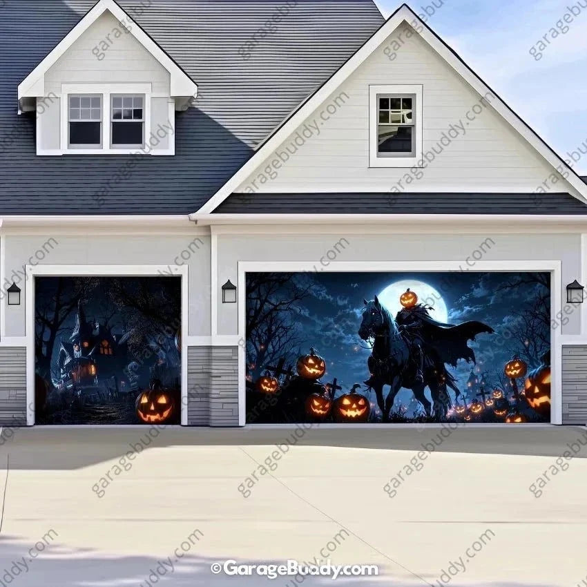 Headless Horseman | Halloween Garage Door Cover - Free Shipping
