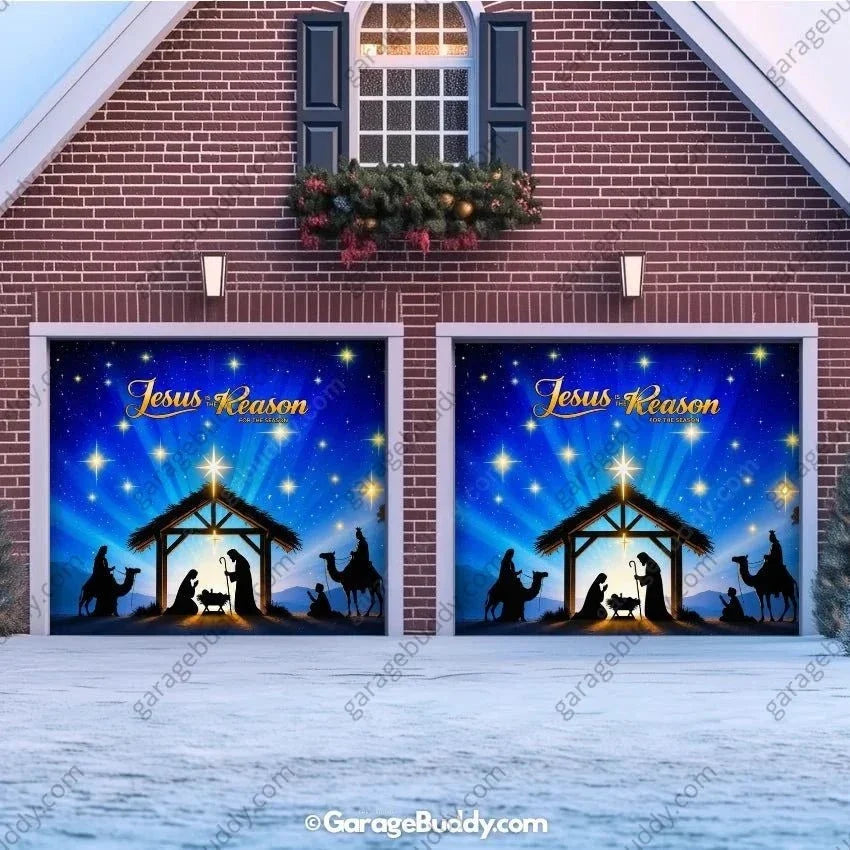 Jesus is the Reason (Glow) | Christmas Garage Door Cover - Free Shipping