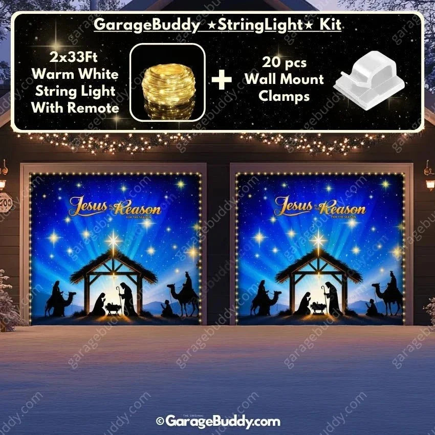 Jesus is the Reason (Glow) | Christmas Garage Door Cover - Free Shipping