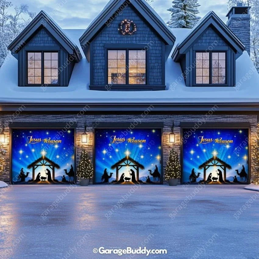 Jesus is the Reason (Glow) | Christmas Garage Door Cover - Free Shipping