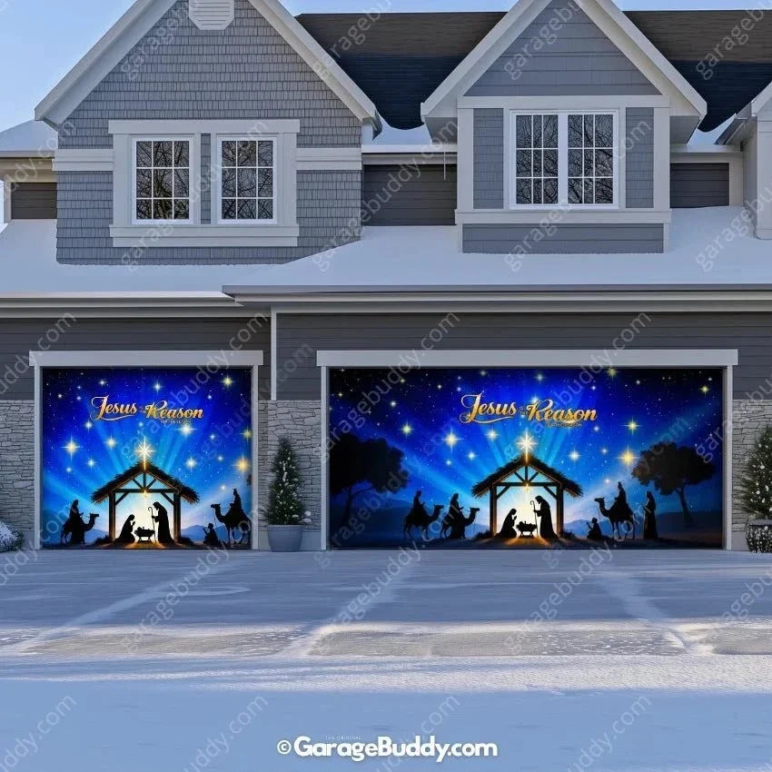 Jesus is the Reason (Glow) | Christmas Garage Door Cover - Free Shipping