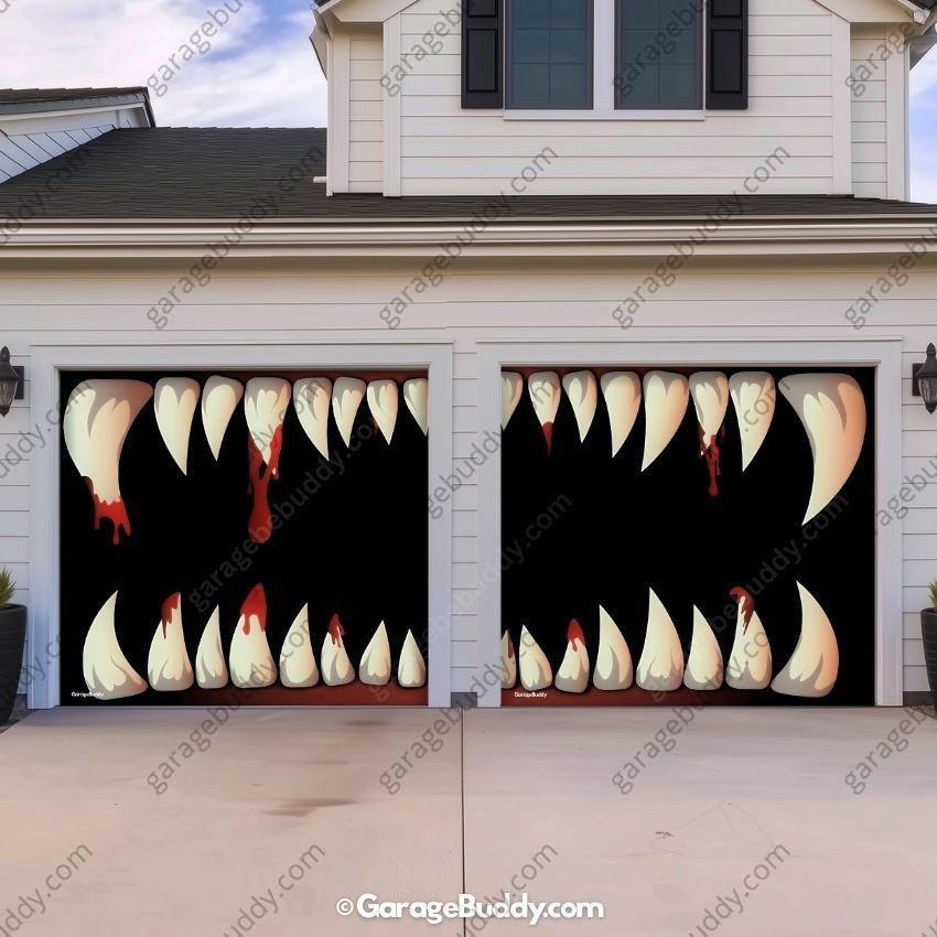 Monster Teeth | Halloween Garage Door Cover - Free Shipping