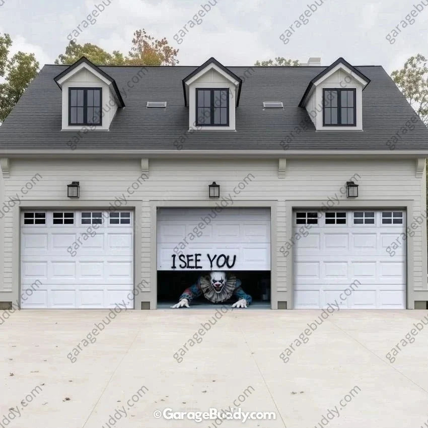 Peeking Clown (Limited Edition) | Halloween Garage Door Cover - Free Shipping