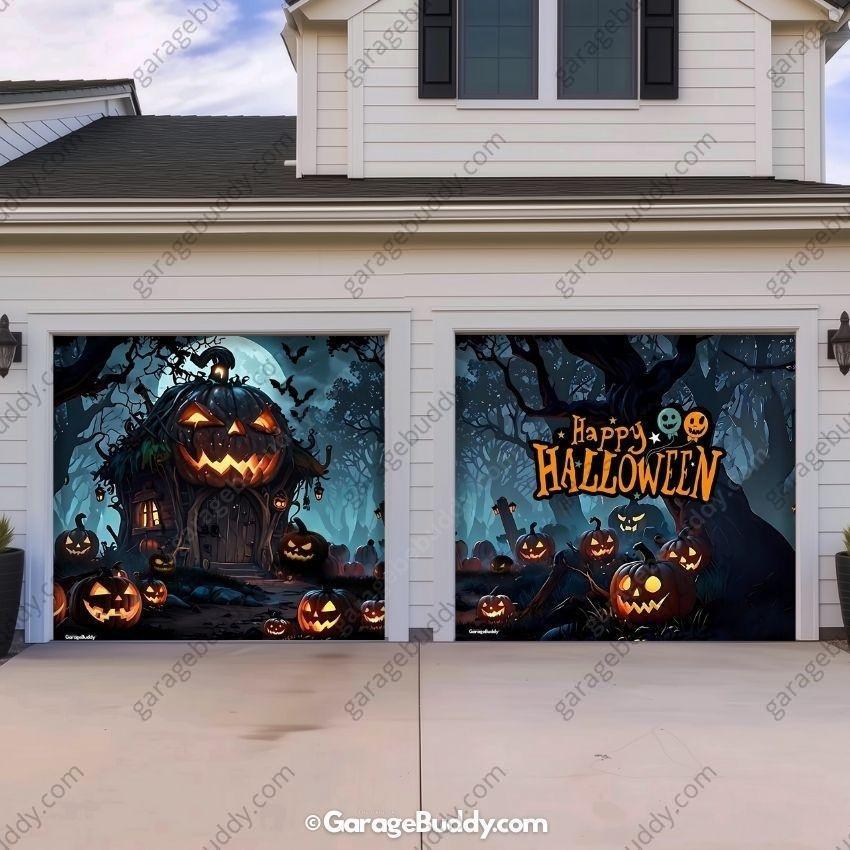 Pumpkin House | Halloween Garage Door Cover - Free Shipping