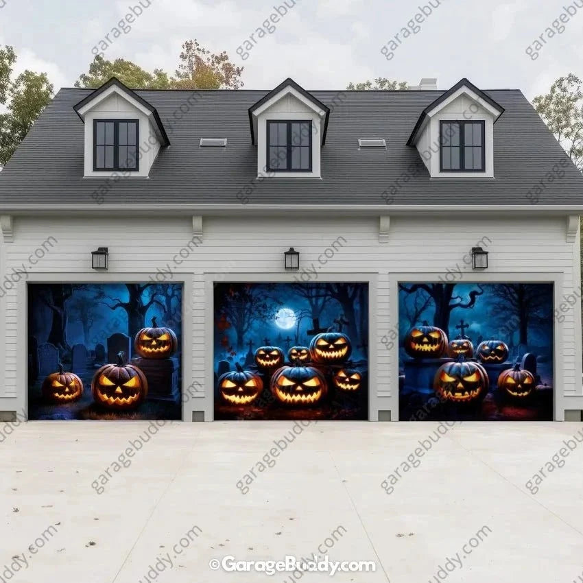 Cursed Pumpkins | Halloween Garage Door Cover - Free Shipping