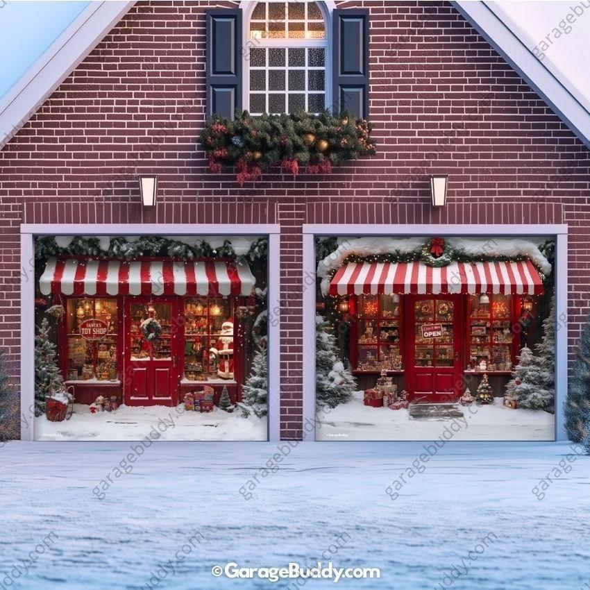 Santa's Toy Shop | Christmas Garage Door Cover - Free Shipping