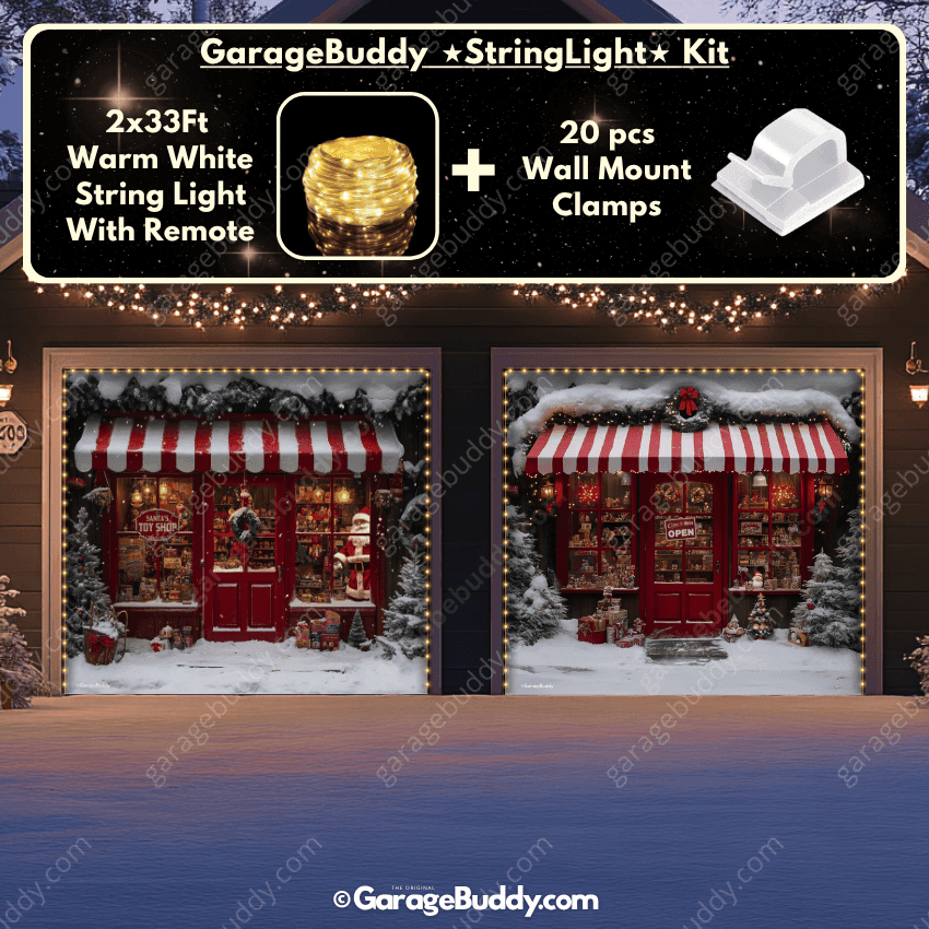 Santa's Toy Shop | Christmas Garage Door Cover - Free Shipping