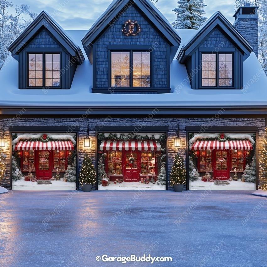 Santa's Toy Shop | Christmas Garage Door Cover - Free Shipping