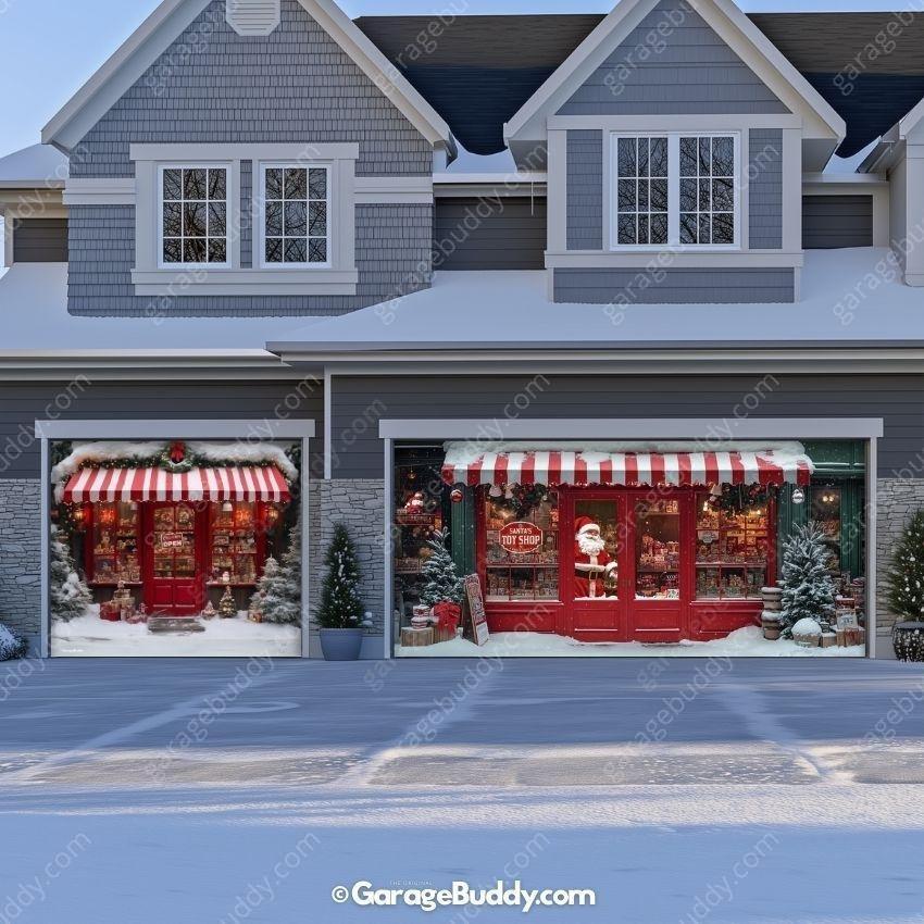 Santa's Toy Shop | Christmas Garage Door Cover - Free Shipping