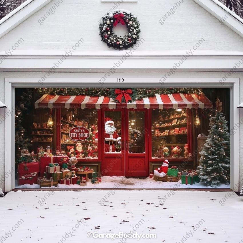 Santa's Toy Shop | Christmas Garage Door Cover - Free Shipping