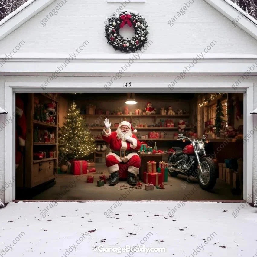 Santa's Workshop | Christmas Garage Door Cover - Free Shipping