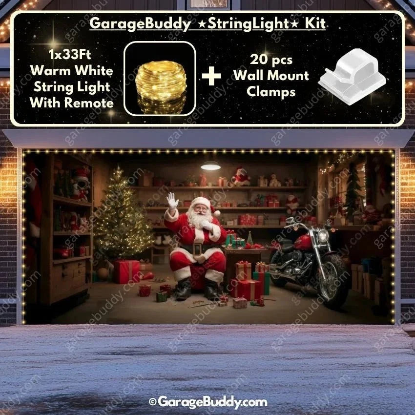 Santa's Workshop | Christmas Garage Door Cover - Free Shipping