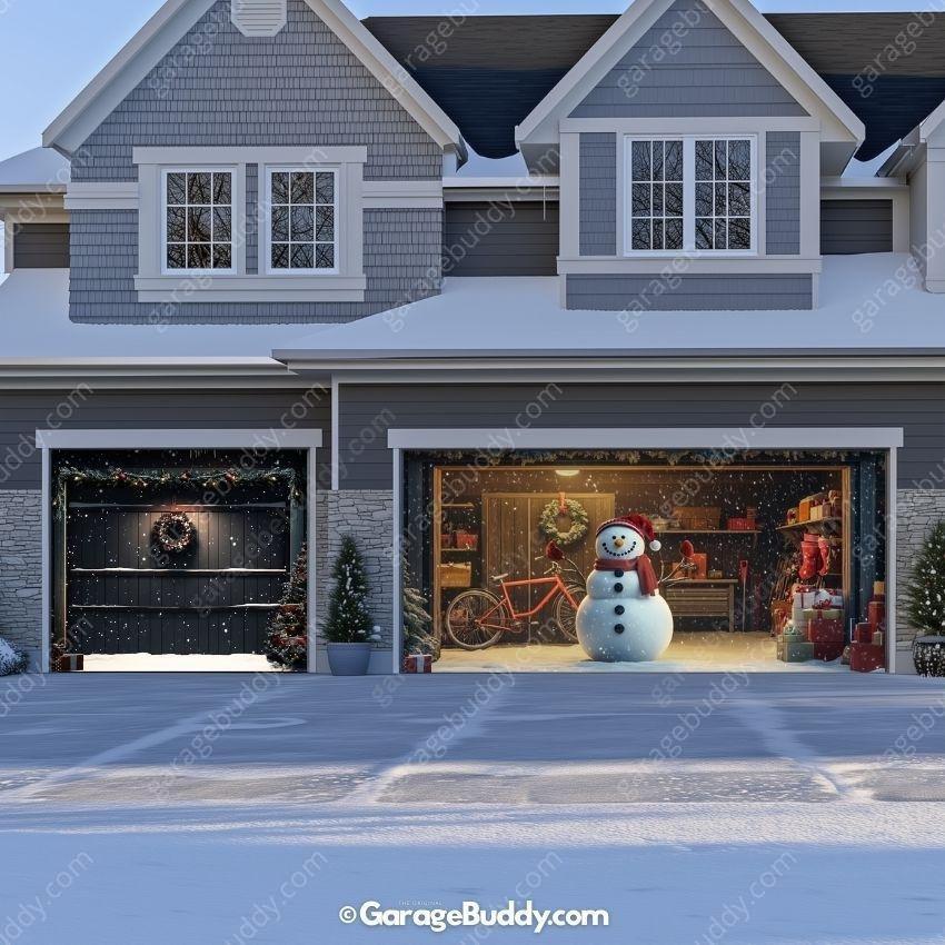 Snowy The Snowman | Christmas Garage Door Cover - Free Shipping