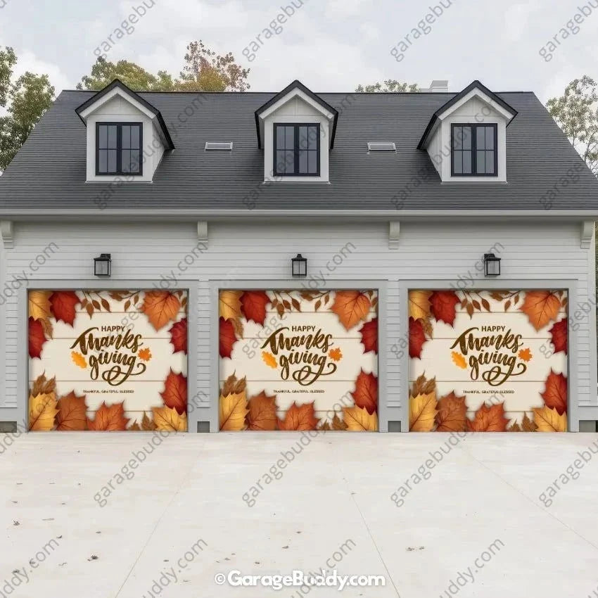 Happy Thanksgiving | Festive Garage Door Cover - Free Shipping