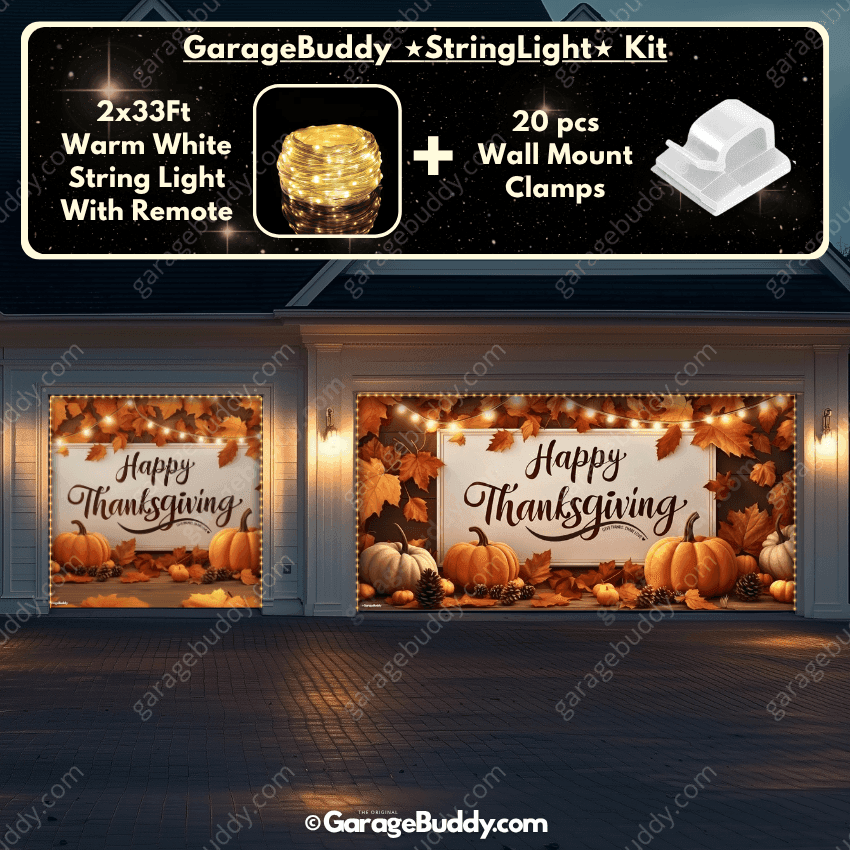 Happy Thanksgiving (B) | Festive Garage Door Cover - Free Shipping