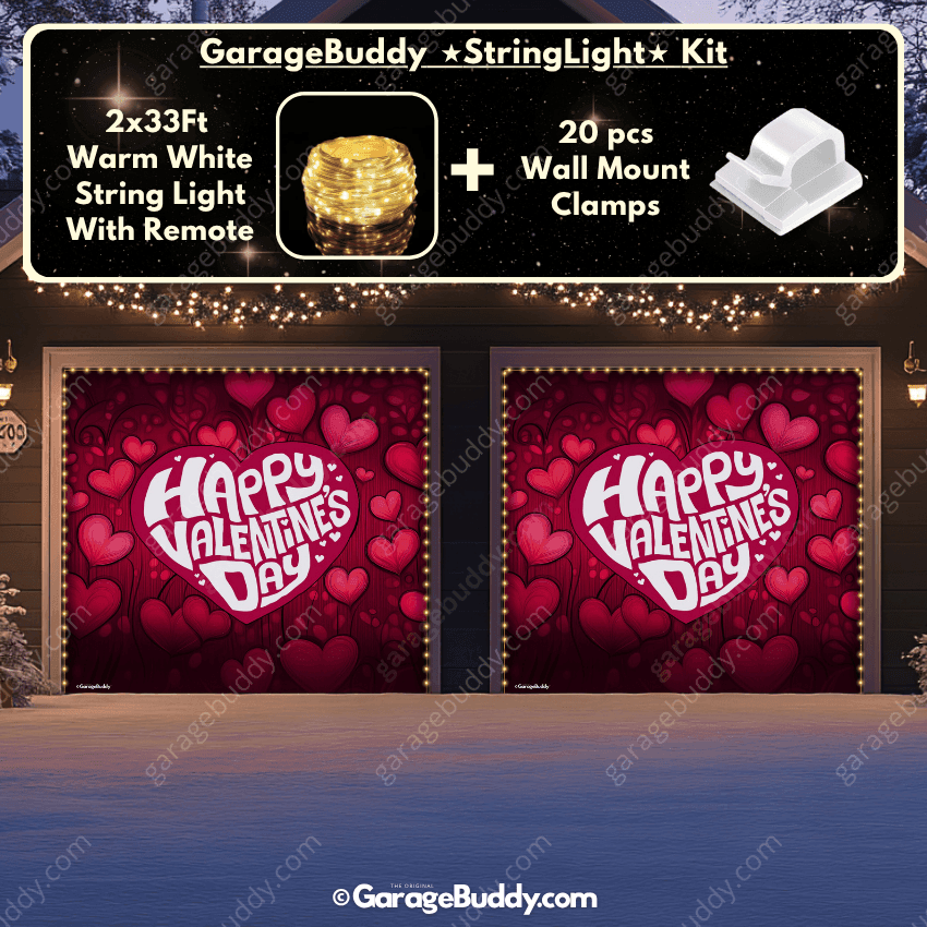 Valentine's Day (Hearts) | Festive Garage Door Cover - Free Shipping