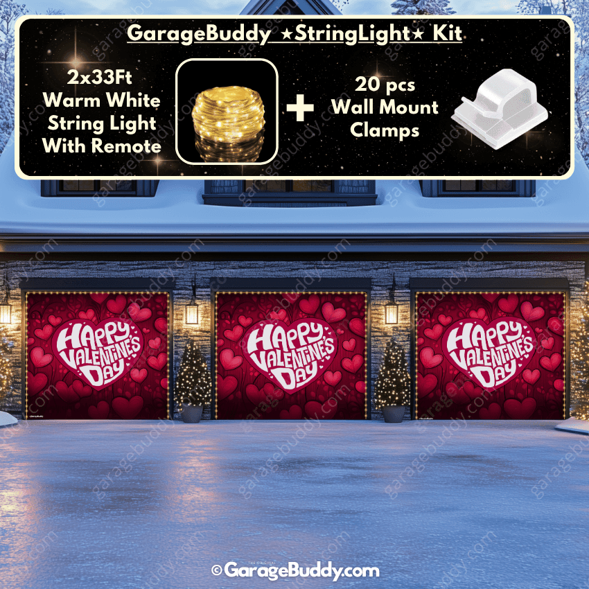 Valentine's Day (Hearts) | Festive Garage Door Cover - Free Shipping