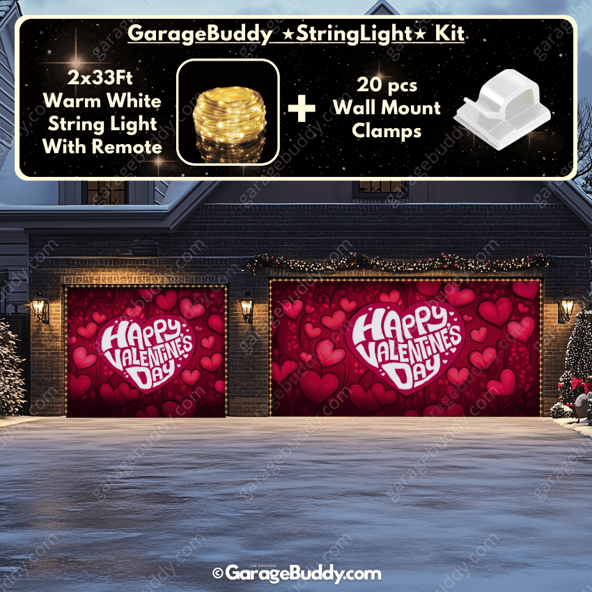 Valentine's Day (Hearts) | Festive Garage Door Cover - Free Shipping