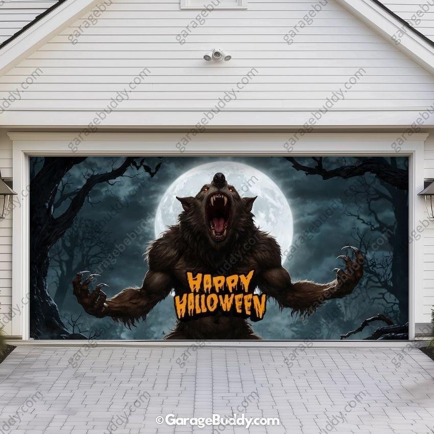 Werewolf Scene | Halloween Garage Door Cover - Free Shipping
