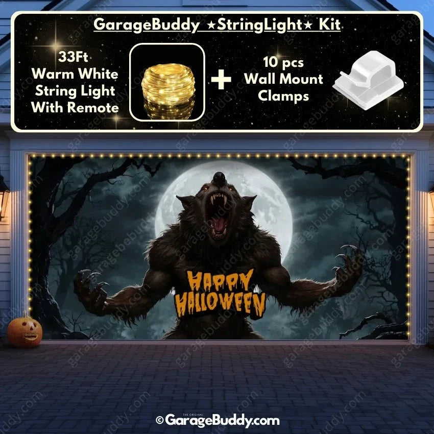 Werewolf Scene | Halloween Garage Door Cover - Free Shipping