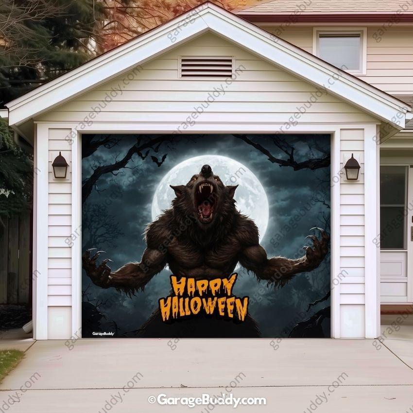 Werewolf Scene | Halloween Garage Door Cover - Free Shipping