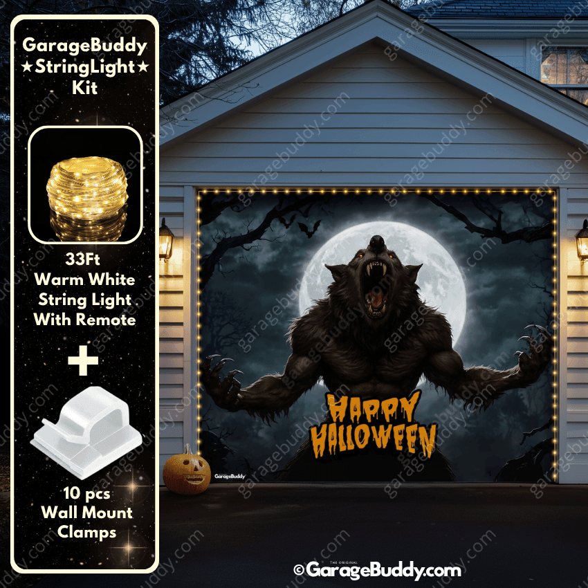 Werewolf Scene | Halloween Garage Door Cover - Free Shipping