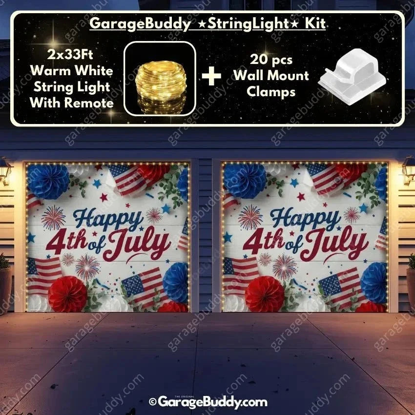 Happy 4th of July | Patriotic Garage Door Cover - Free Shipping