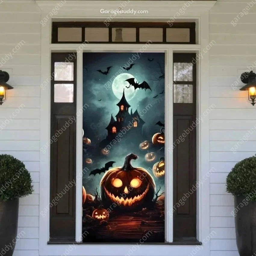 Haunted Castle | Halloween Front Door Cover - Free Shipping