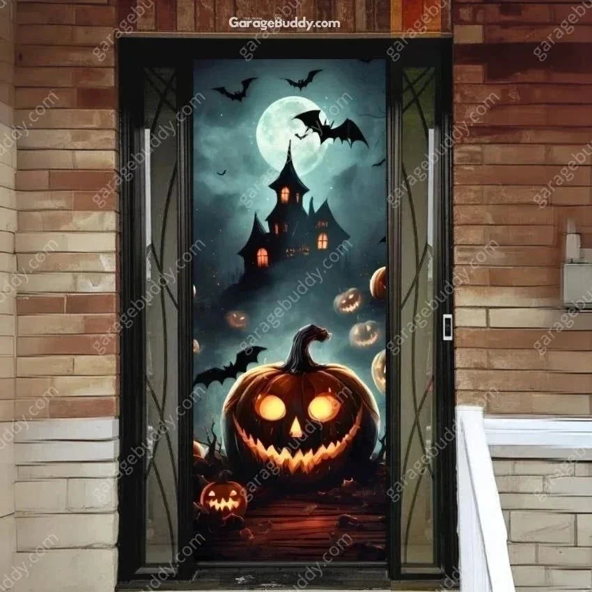Haunted Castle | Halloween Front Door Cover - Free Shipping