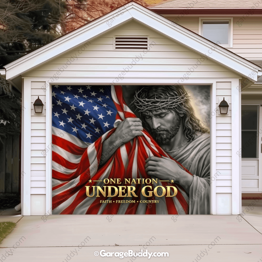 One Nation Under God | Patriotic Garage Door Cover - Free Shipping