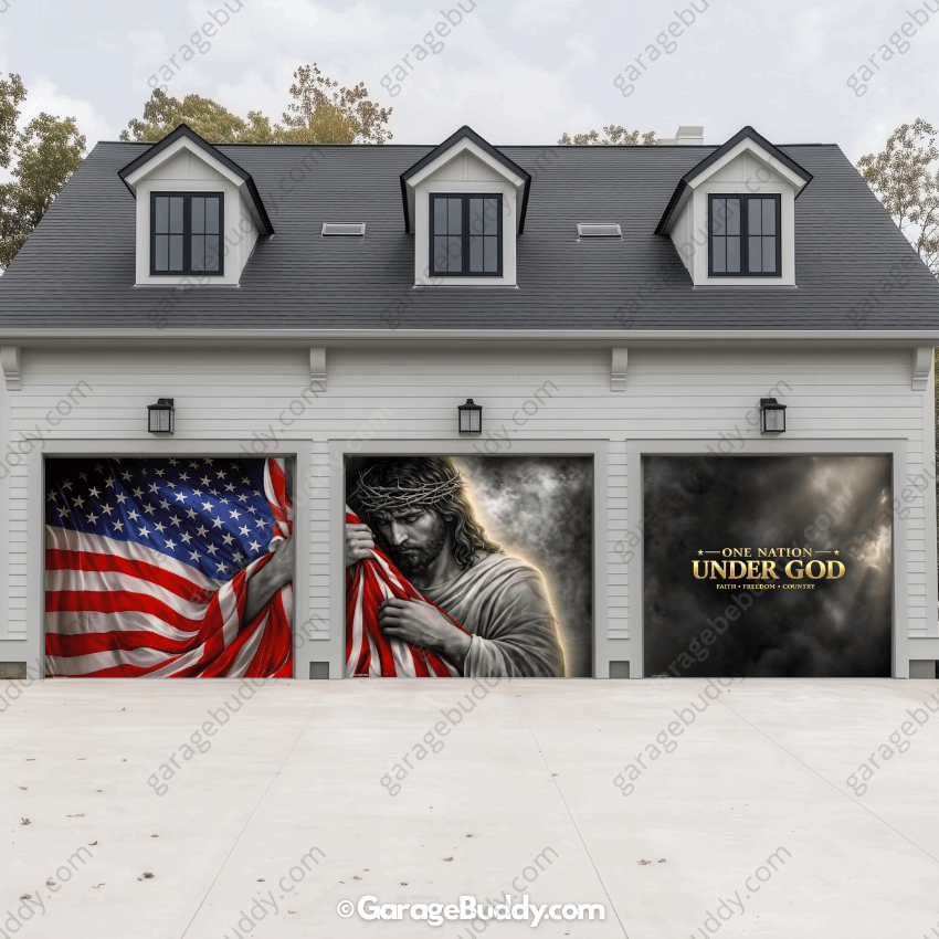 One Nation Under God | Patriotic Garage Door Cover - Free Shipping