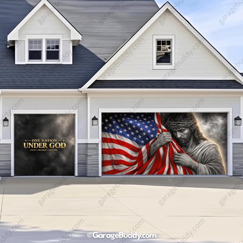 One Nation Under God | Patriotic Garage Door Cover - Free Shipping