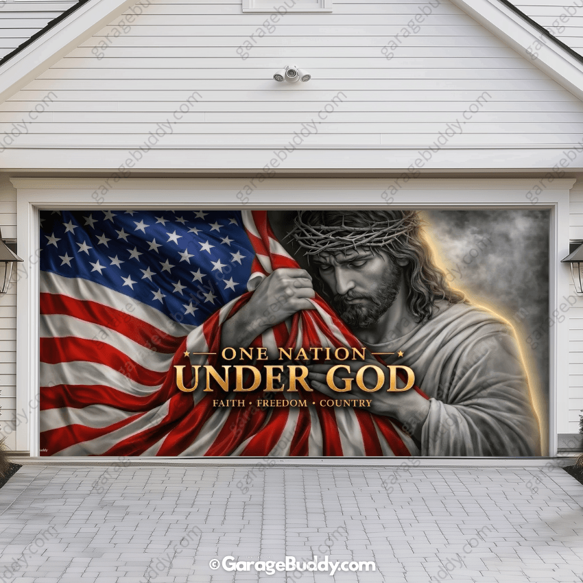 One Nation Under God | Patriotic Garage Door Cover - Free Shipping