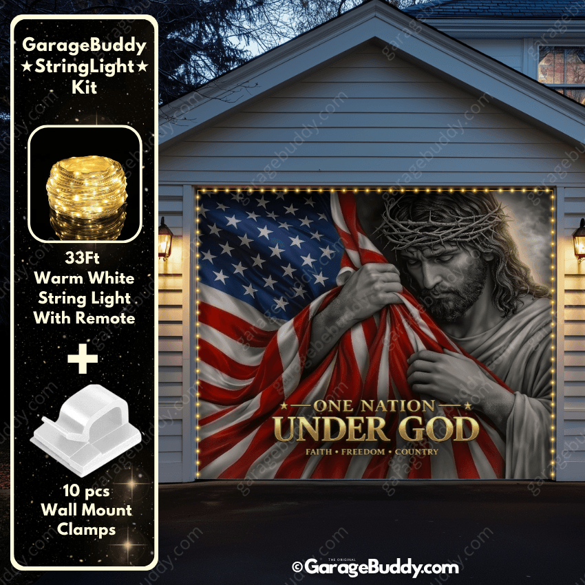 One Nation Under God | Patriotic Garage Door Cover - Free Shipping