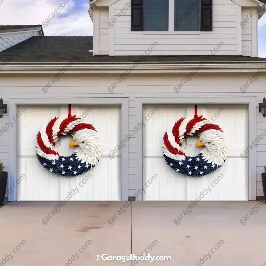 Patriotic Eagle Wreath | Patriotic Garage Door Cover - Free Shipping