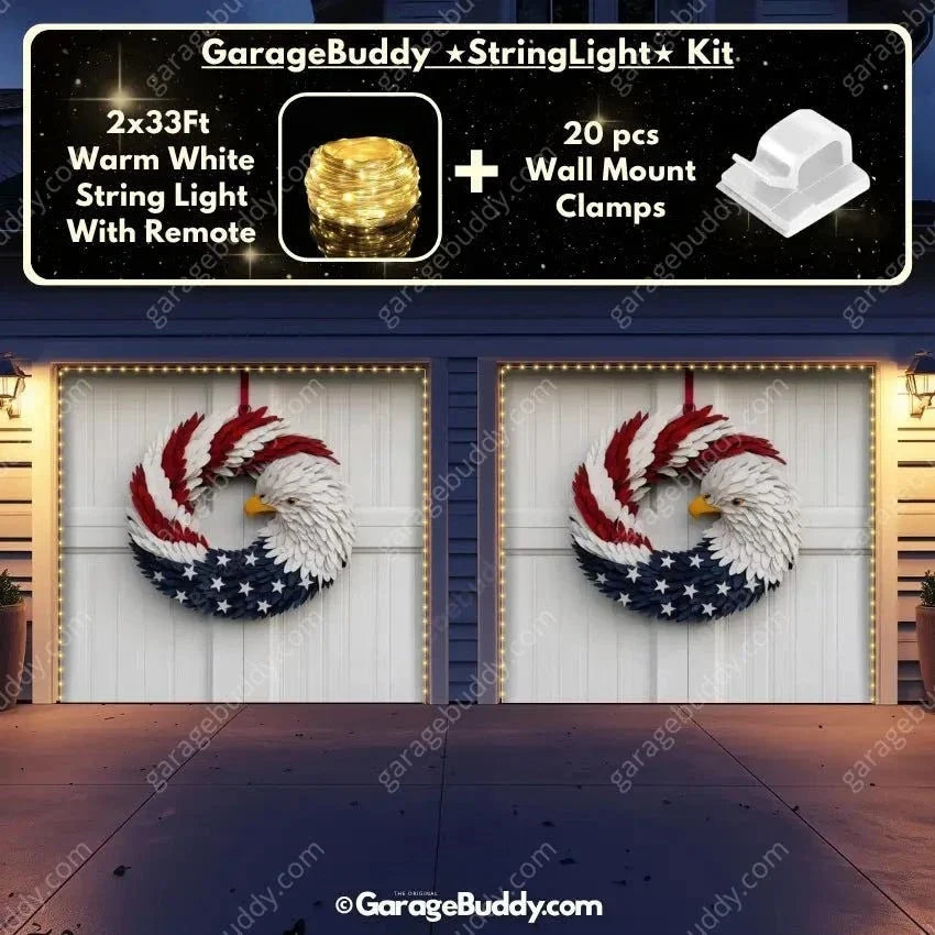 Patriotic Eagle Wreath | Patriotic Garage Door Cover - Free Shipping