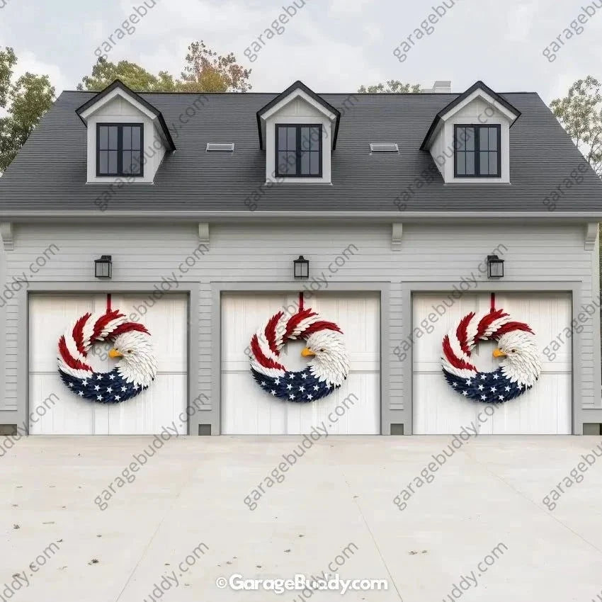 Patriotic Eagle Wreath | Patriotic Garage Door Cover - Free Shipping
