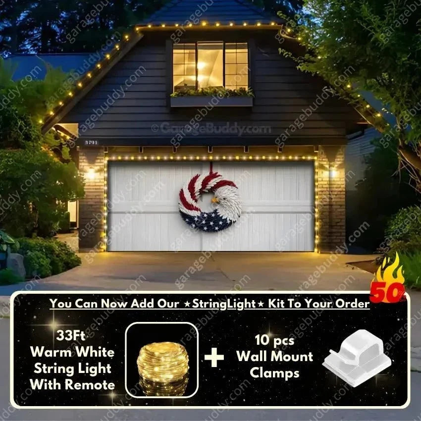 Patriotic Eagle Wreath | Patriotic Garage Door Cover - Free Shipping
