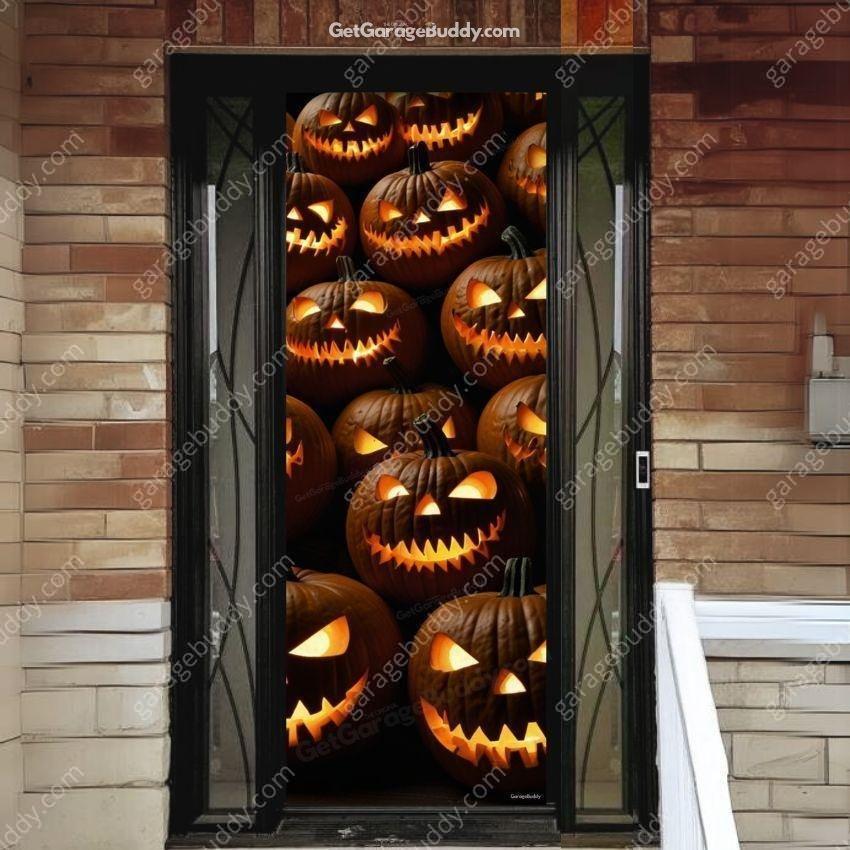 Scary Pumpkins | Halloween Front Door Cover - Free Shipping