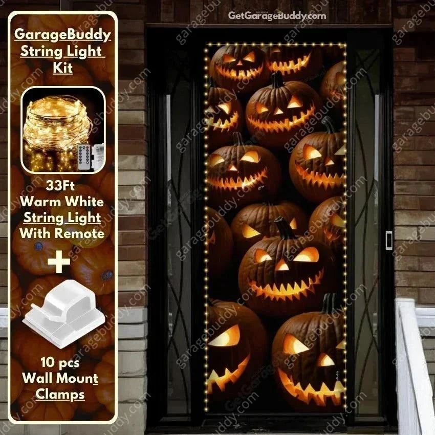 Scary Pumpkins | Halloween Front Door Cover - Free Shipping